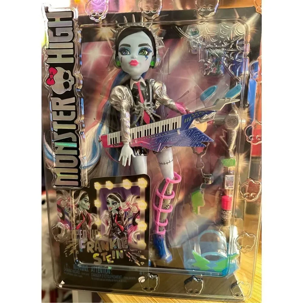 Monster High Doll, Amped Up Frankie Stein Rockstar NIB